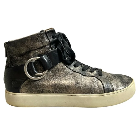 Frye Shoes Frye Lena Harness Lace Up High Top Gunmetal Suede